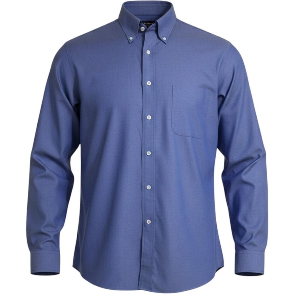 Enro Non-Iron Pinpoint Oxford Button Down Dress Shirt Blue 16.5 34-35